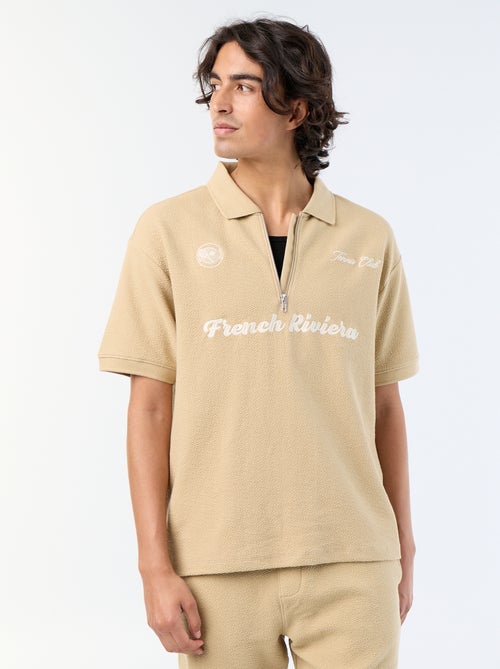 Polo met korte mouwen van fantasie stof - Kiabi