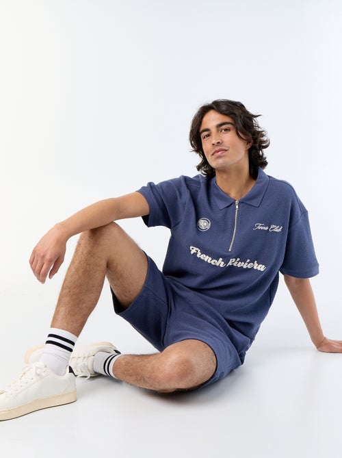 Polo met korte mouwen van fantasie stof - Kiabi