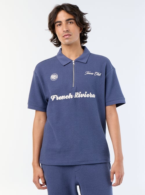 Polo met korte mouwen van fantasie stof - Kiabi