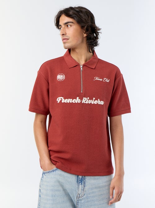 Polo met korte mouwen van fantasie stof - Kiabi