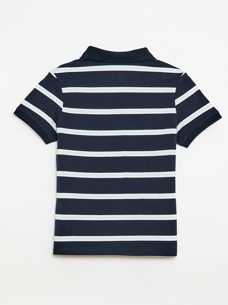Polo met korte mouwen van katoenpiqué Blauw - Kiabi