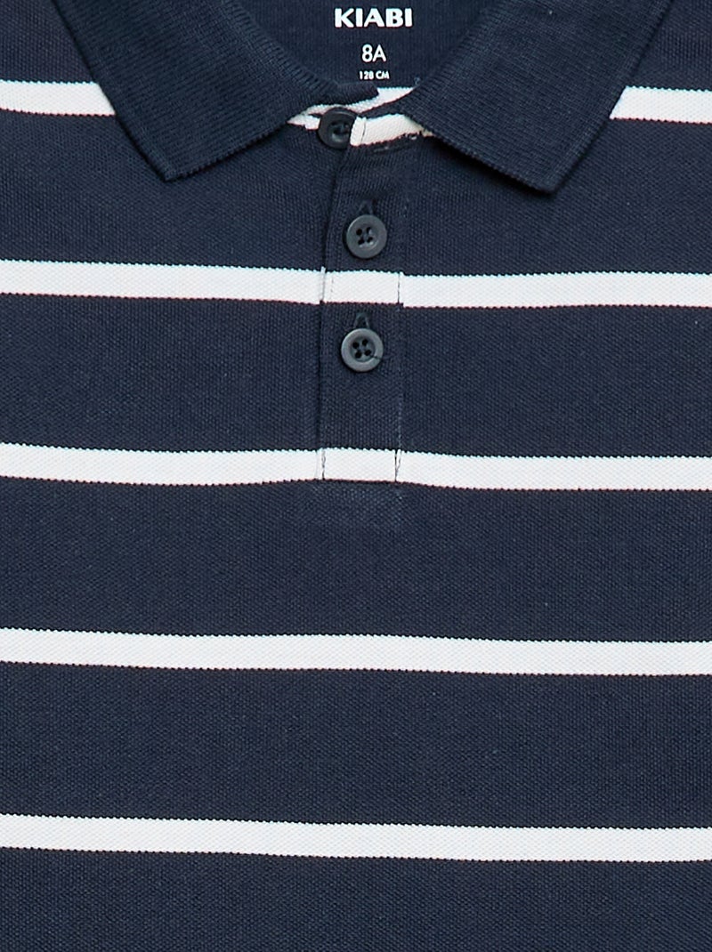 Polo met korte mouwen van katoenpiqué Blauw - Kiabi