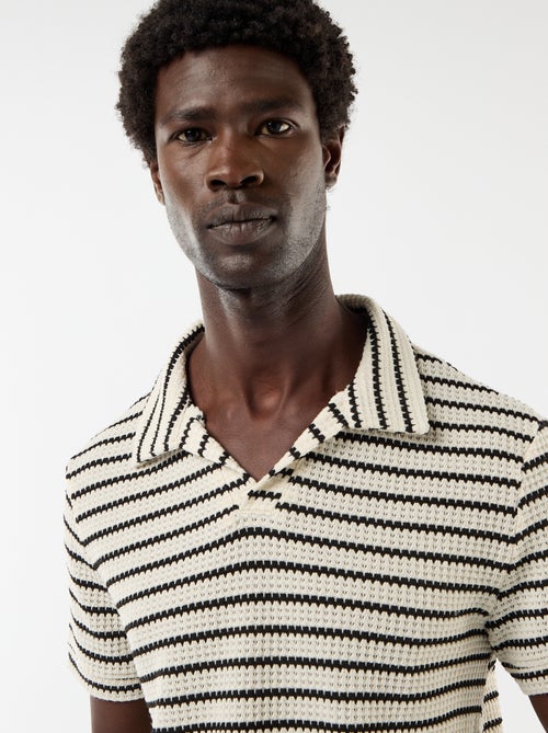 Polo met korte mouwen van speciale stof - Kiabi