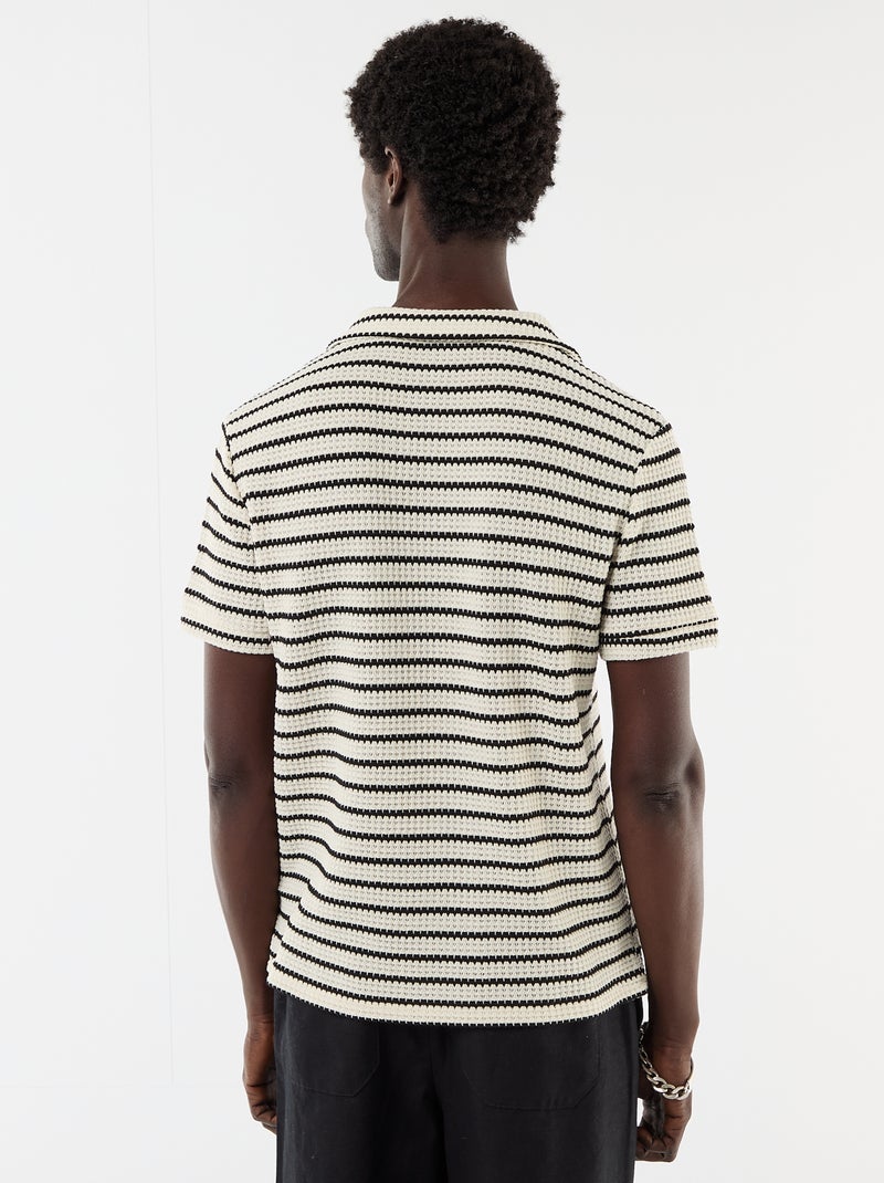 Polo met korte mouwen van speciale stof Zwart - Kiabi