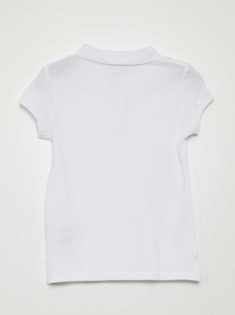 Polo met korte mouwen wit - Kiabi