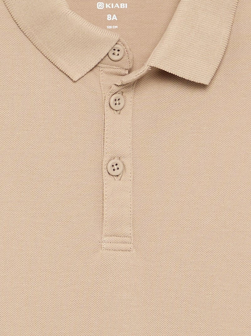 Polo met lange mouwen Biege - Kiabi