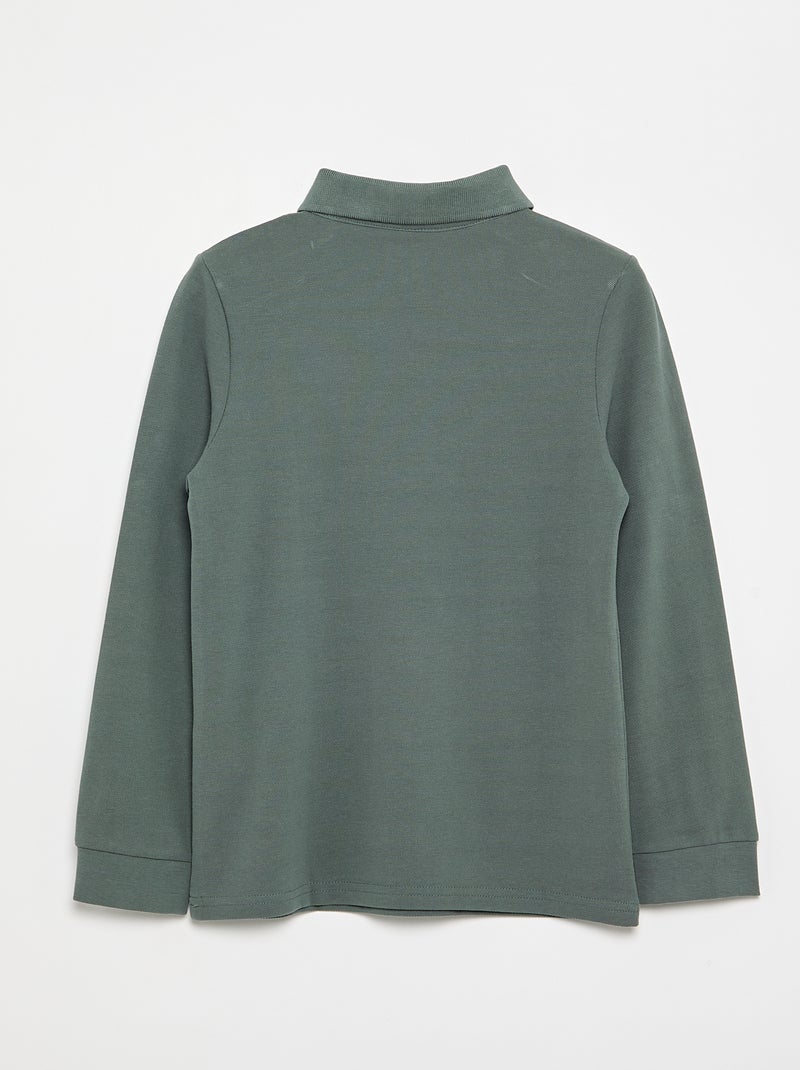 Polo met lange mouwen Groen - Kiabi