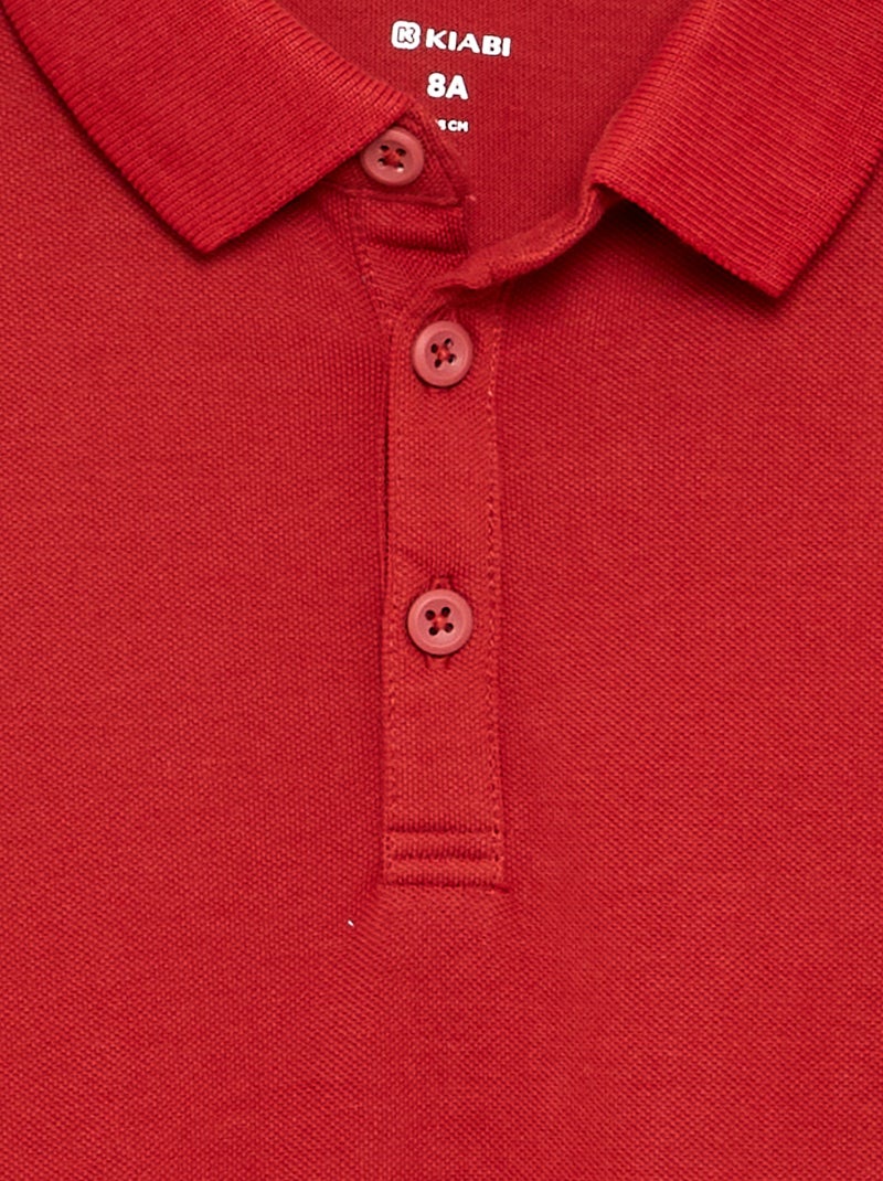 Polo met lange mouwen Rood - Kiabi