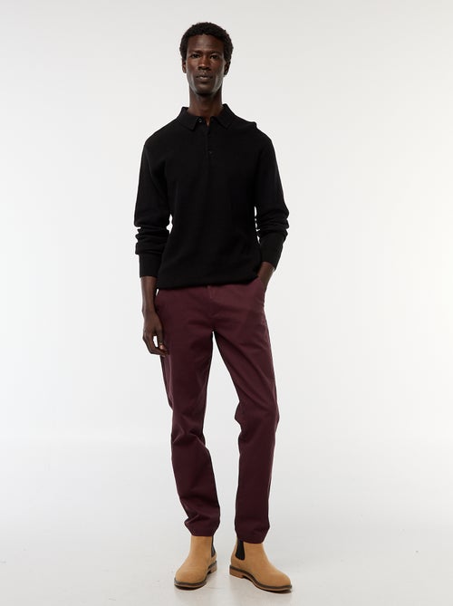 Polo met lange mouwen van fantasietricot - Kiabi