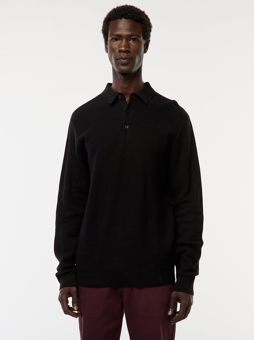 Polo met lange mouwen van fantasietricot - Kiabi