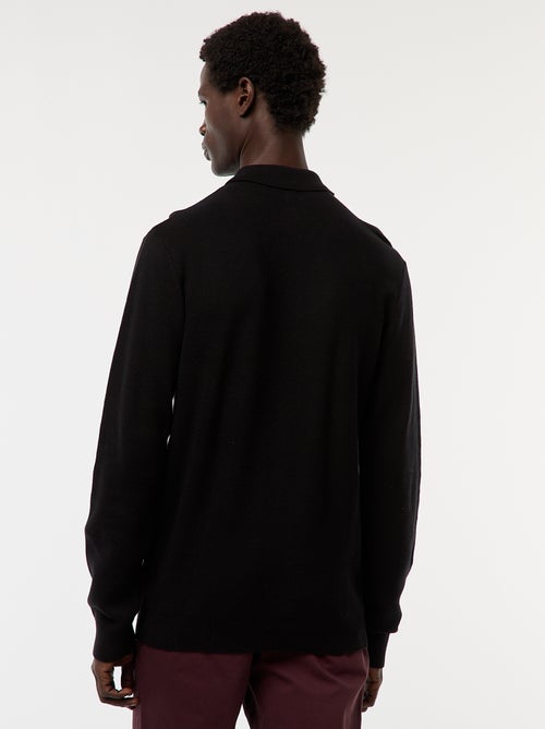 Polo met lange mouwen van fantasietricot - Kiabi