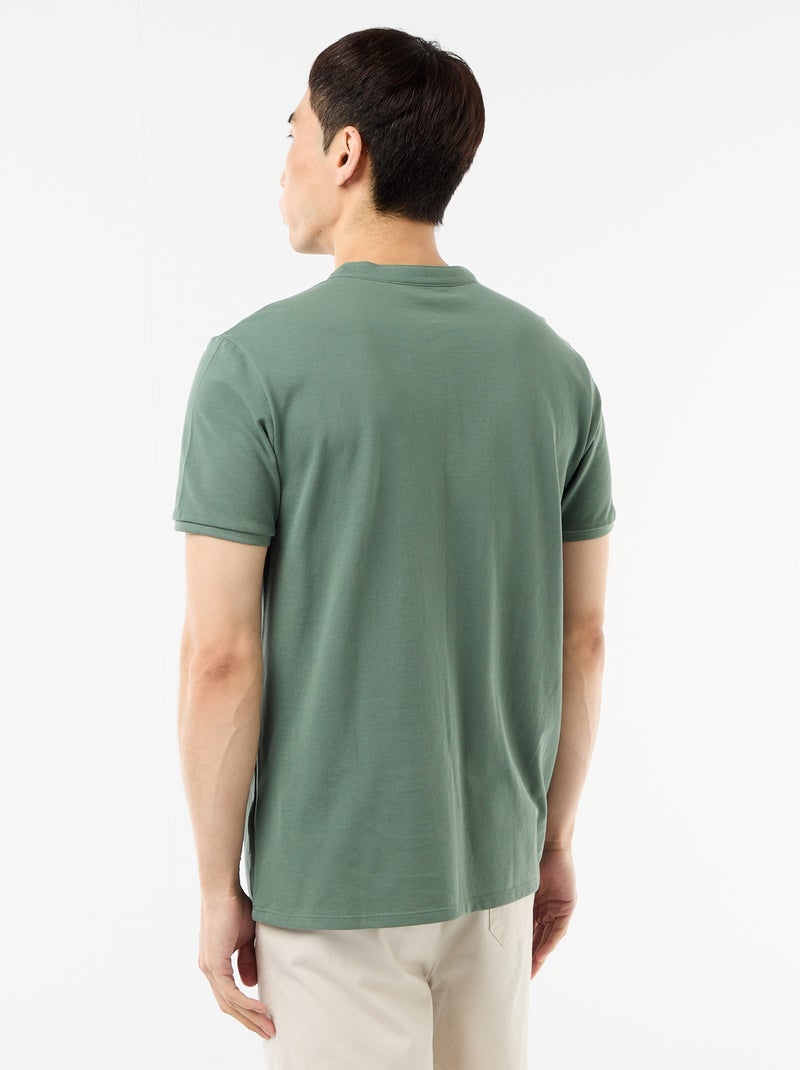 Polo met mao-kraag Groen - Kiabi