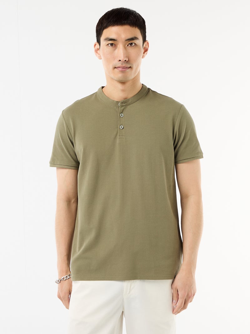 Polo met mao-kraag Groen - Kiabi