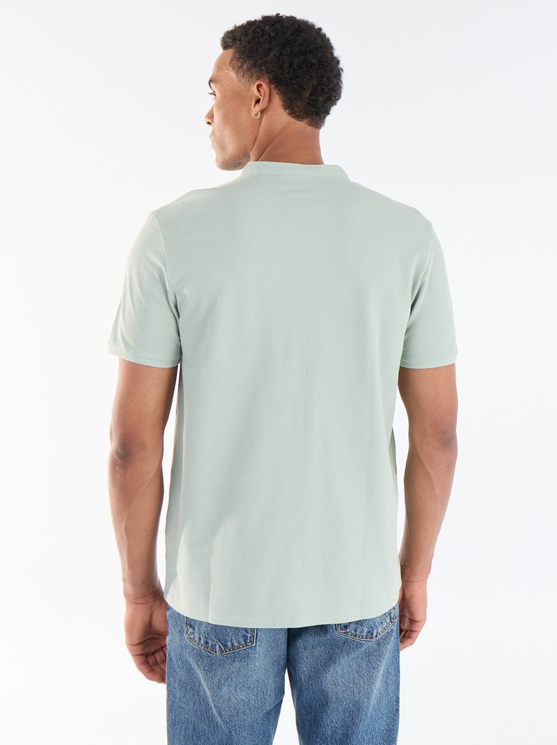 Polo met mao-kraag Groen - Kiabi