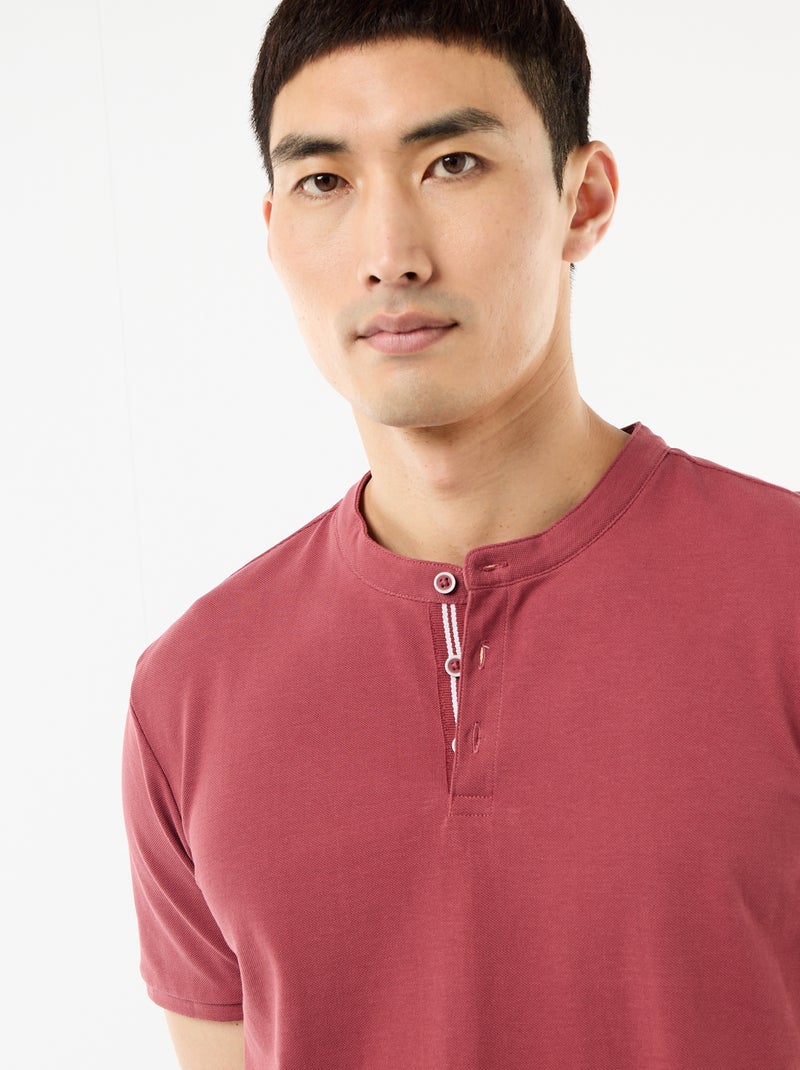 Polo met mao-kraag Rood - Kiabi