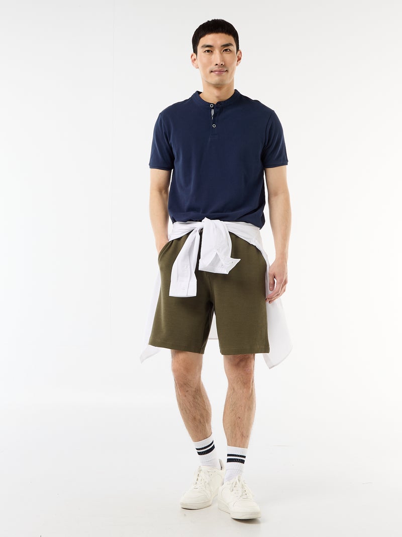 Polo met mao-kraag Zwart - Kiabi
