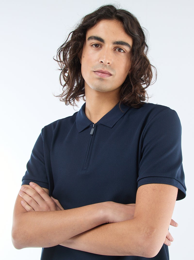 Polo met ritskraag Blauw - Kiabi