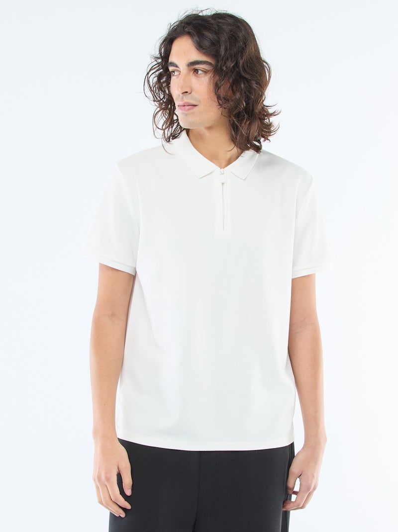 Polo met ritskraag Wit - Kiabi