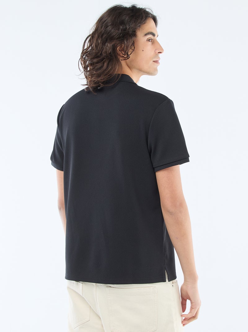 Polo met ritskraag Zwart - Kiabi