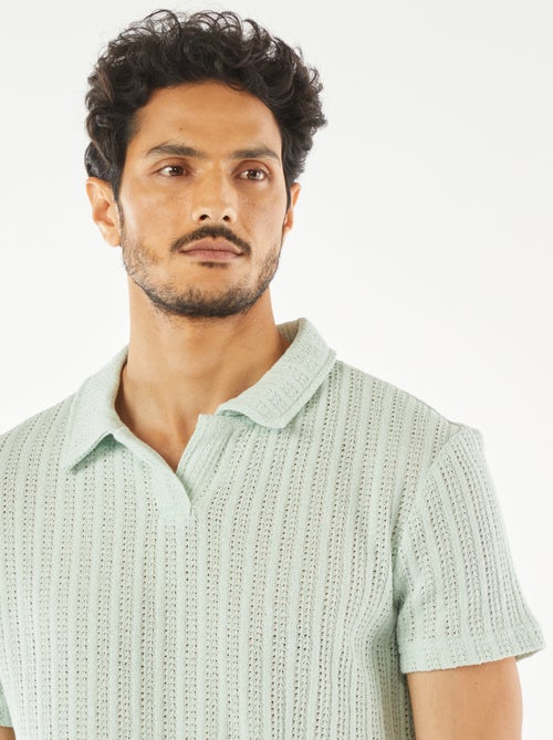 Polo met wafeltextuur en korte mouw - Kiabi