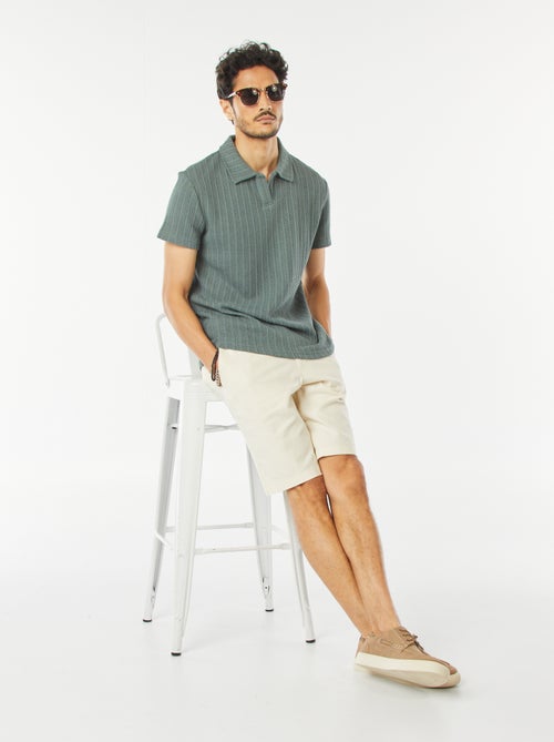 Polo met wafeltextuur en korte mouw - Kiabi