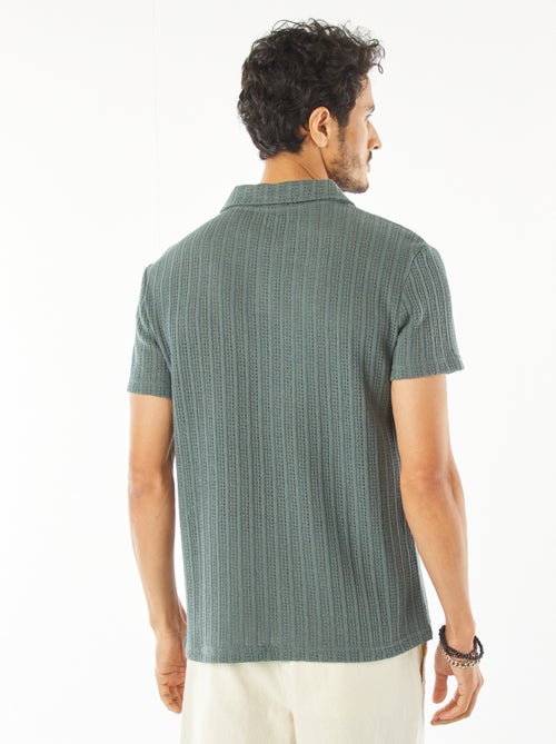 Polo met wafeltextuur en korte mouw - Kiabi