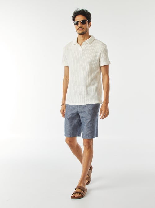 Polo met wafeltextuur en korte mouw - Kiabi