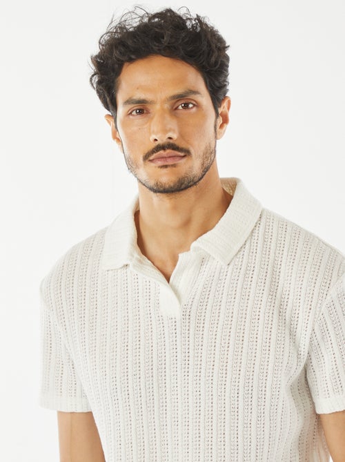 Polo met wafeltextuur en korte mouw - Kiabi