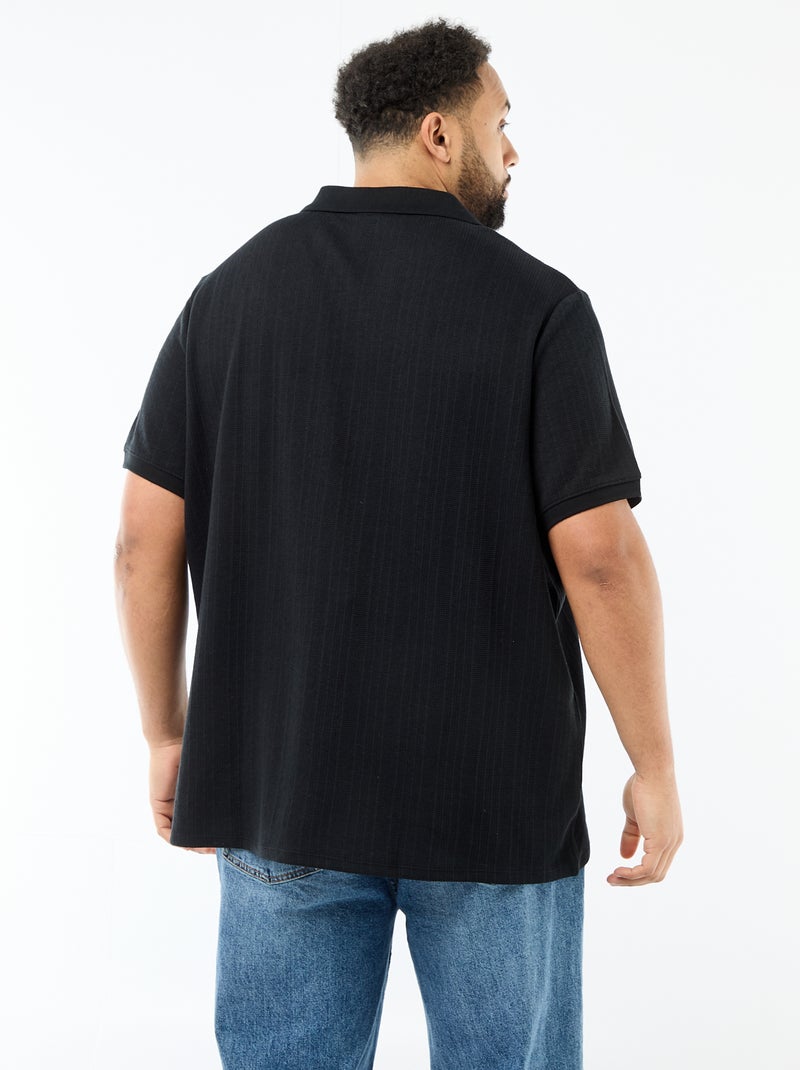 Polo regular fit met korte mouwen Zwart - Kiabi