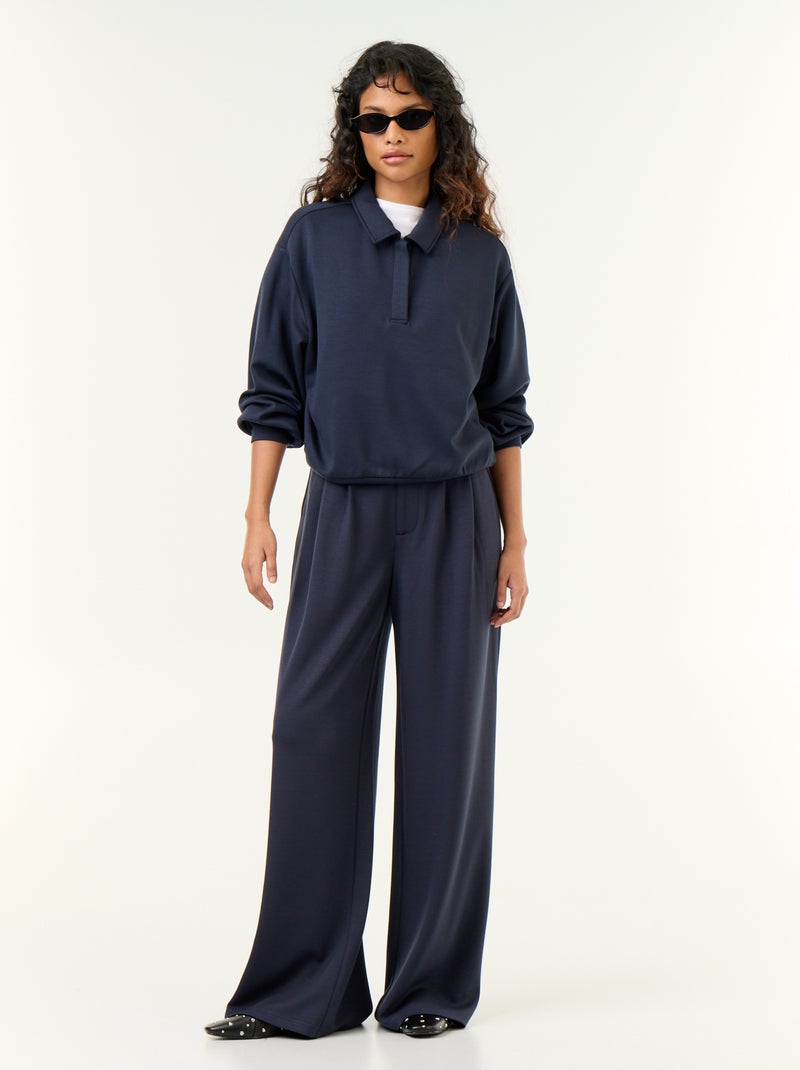 Polo sweater met knopen Blauw - Kiabi