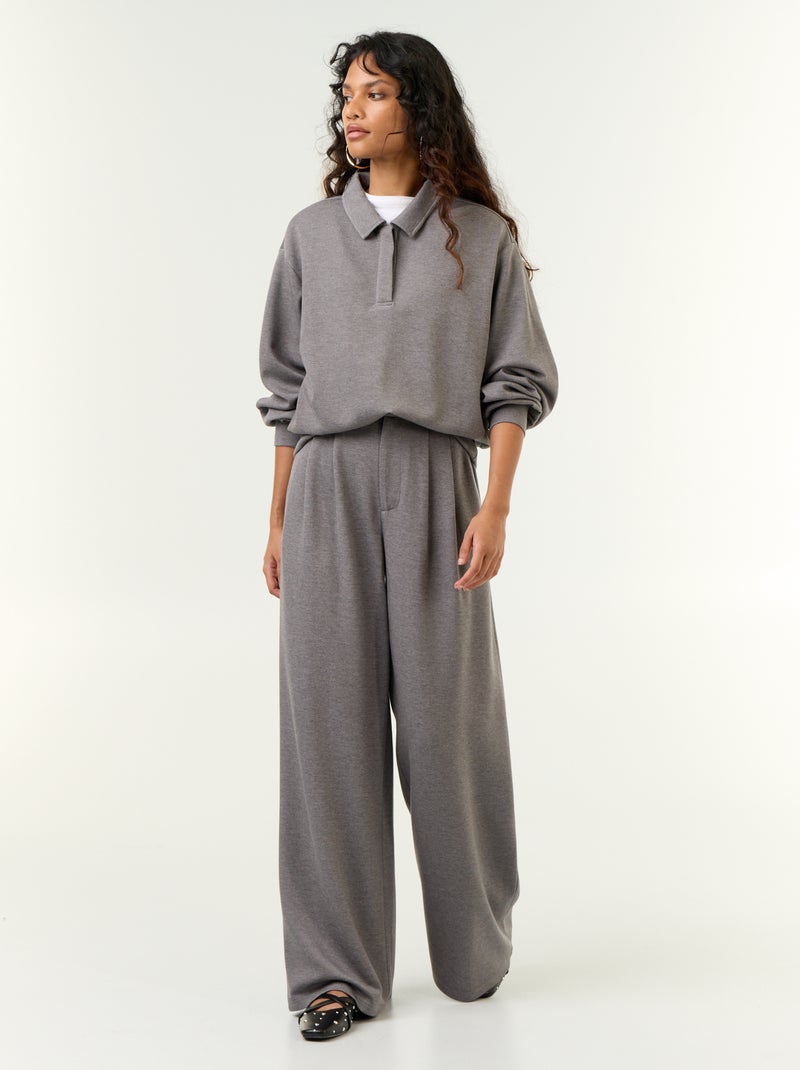 Polo sweater met knopen Grijs - Kiabi