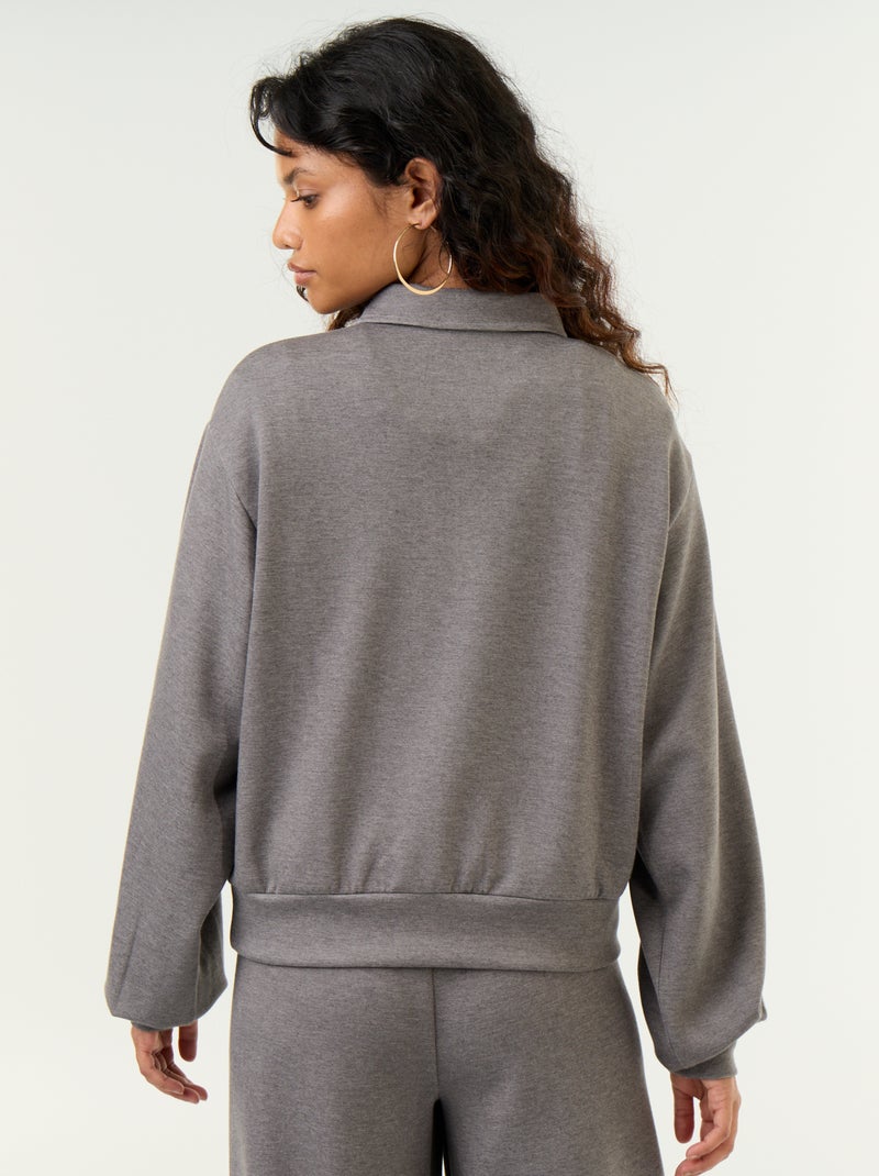 Polo sweater met knopen Grijs - Kiabi