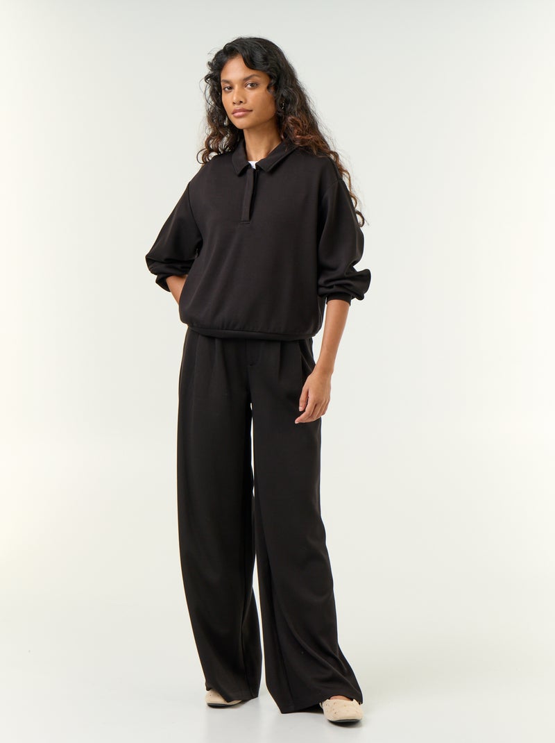 Polo sweater met knopen Zwart - Kiabi