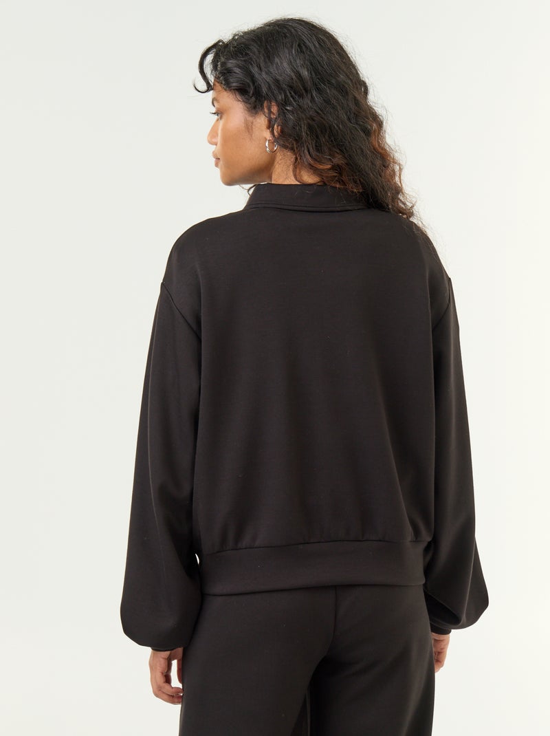 Polo sweater met knopen Zwart - Kiabi