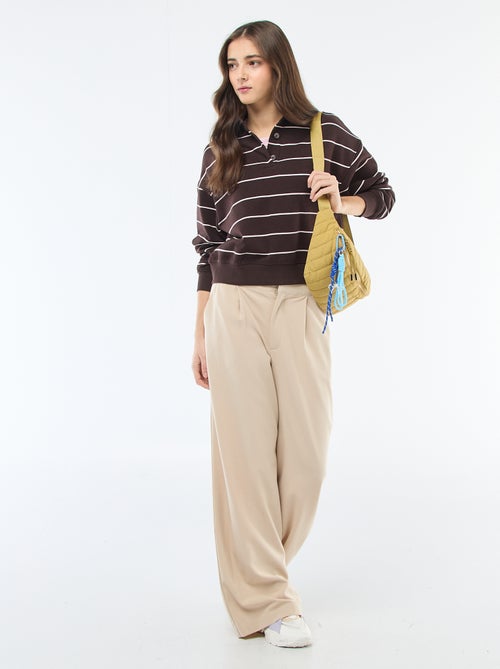 Polo sweater met strepen - Kiabi