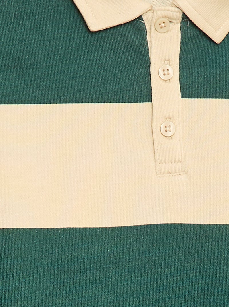 Polo sweater met strepen Groen - Kiabi