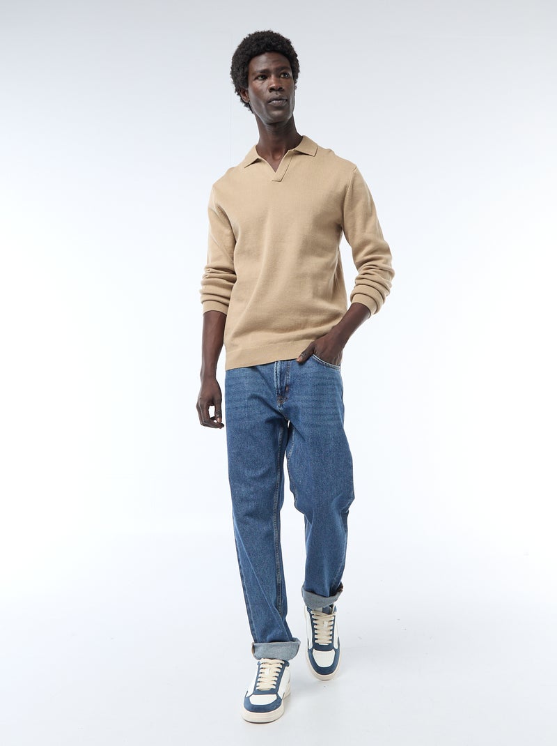 Polo trui van tricot Biege - Kiabi