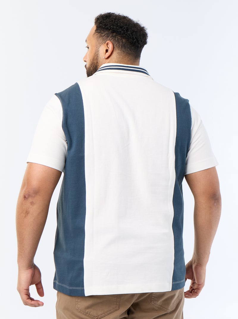 Polo van bedrukt jerseytricot Biege - Kiabi