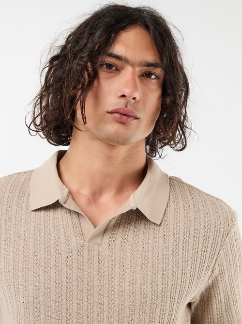 Polo van fantasie ajour-breisel - Kiabi