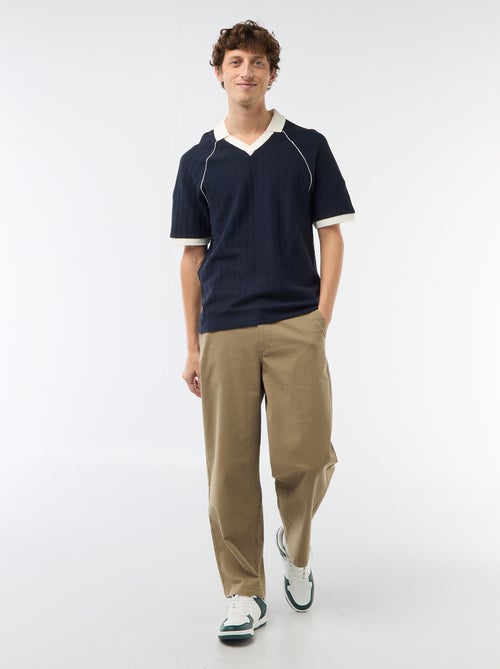 Polo van fantasie materiaal met polokraag zonder knopen - Kiabi