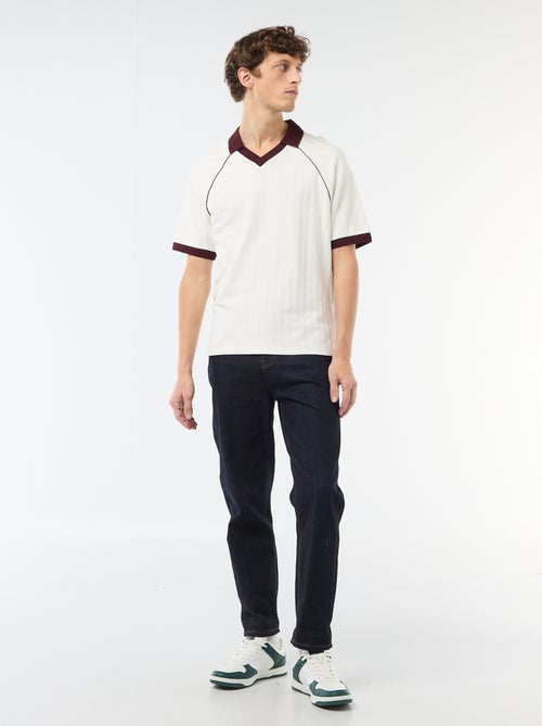 Polo van fantasie materiaal met polokraag zonder knopen - Kiabi