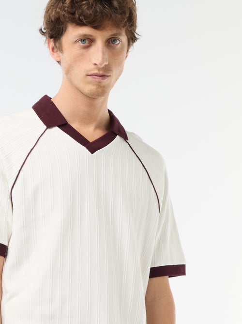 Polo van fantasie materiaal met polokraag zonder knopen - Kiabi