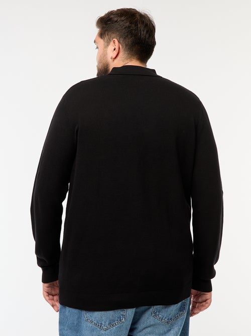 Polo van fantasietricot met lange mouwen - Kiabi