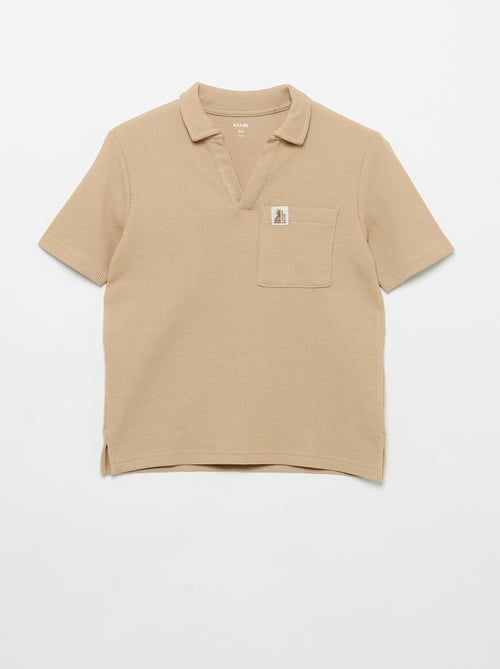 Polo van gewafelde stof - Kiabi