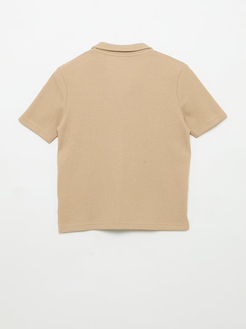 Polo van gewafelde stof - Kiabi