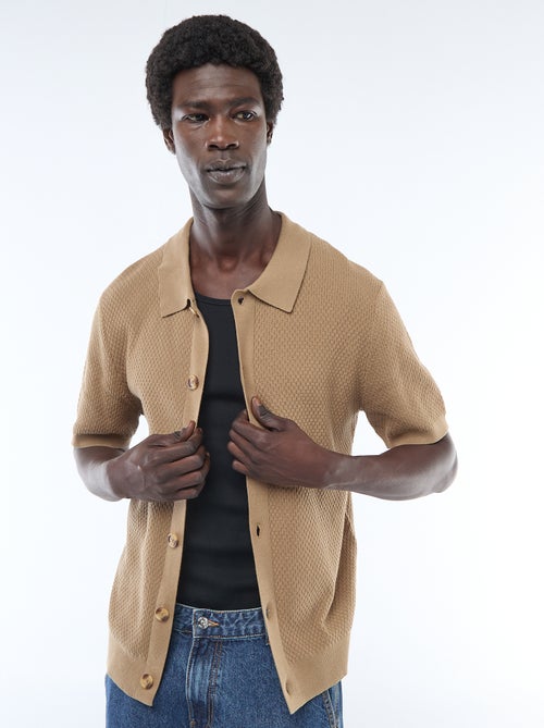 Polo van gewafelde stof - Kiabi