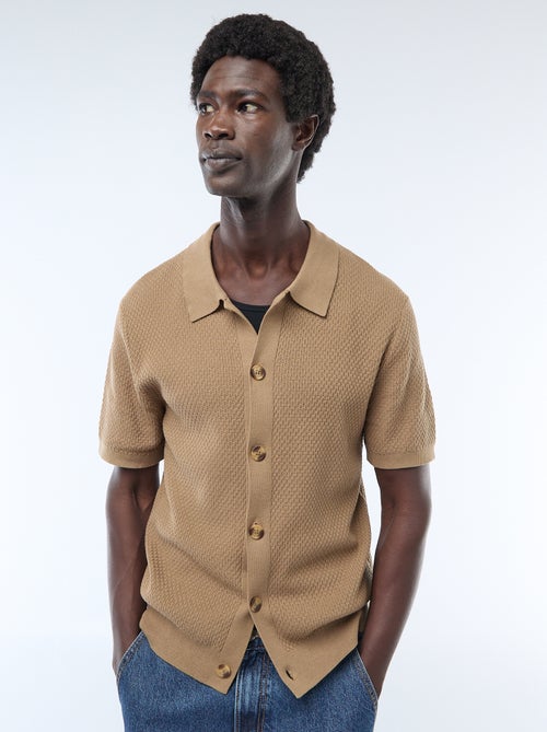 Polo van gewafelde stof - Kiabi