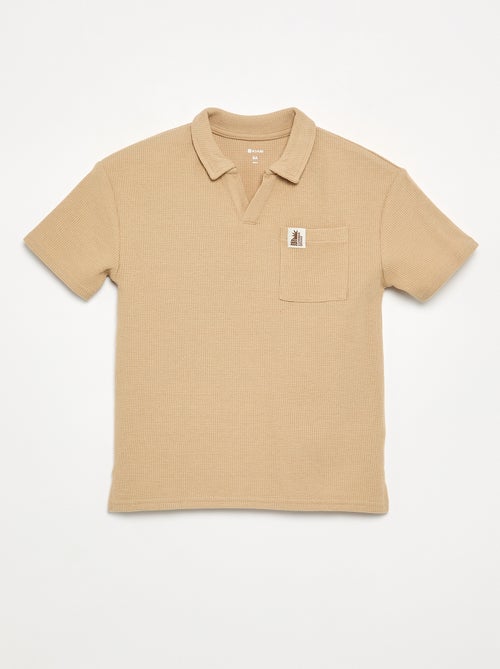 Polo van gewafelde stof - Kiabi Polo van gewafelde stof - Kiabi