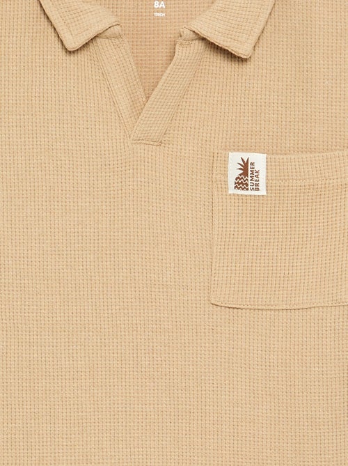 Polo van gewafelde stof - Kiabi Polo van gewafelde stof - Kiabi