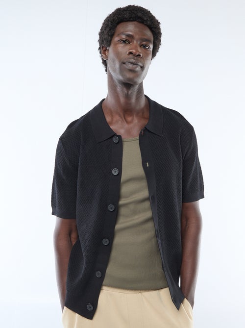 Polo van gewafelde stof - Kiabi